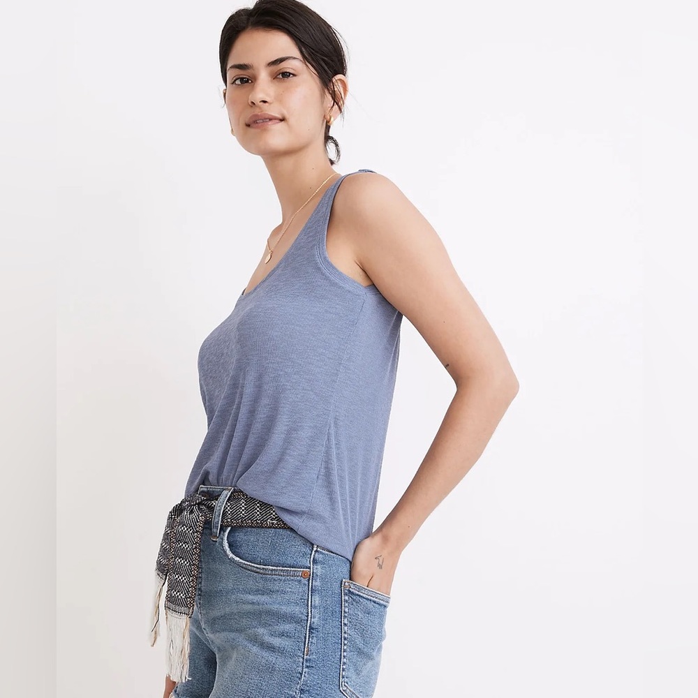 NWT Madewell Eastover Tank in periwinkle blue Sz. XSmall